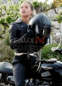 Tomb Raider Lara Croft Black Leather Jacket