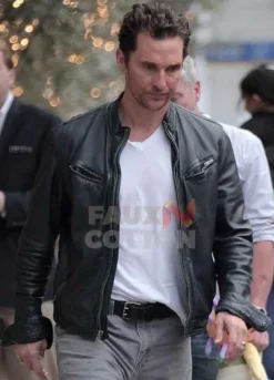 True Detective Matthew McConaughey Black Leather Jacket