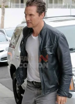 True Detective Matthew McConaughey Black Leather Jacket