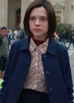 UNORTHODOX (ESTHER SHAPIRO) SHIRA HAAS BLUE WOOL TRENCH COAT