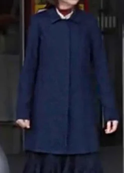 UNORTHODOX (ESTHER SHAPIRO) SHIRA HAAS BLUE WOOL TRENCH COAT