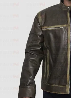 Vintage Cafe Racer Distressed Biker Jacket