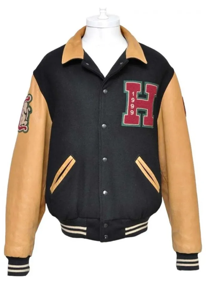 VINTAGE HOWARD UNIVERSITY LETTERMAN BLACK AND BROWN JACKET