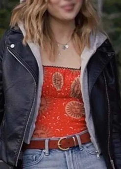 VIRGIN RIVER S02 (LIZZIE) SARAH DUGDALE LEATHER JACKET