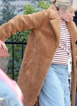 We Live in Time (2025) Florence Pugh Shearling Coat