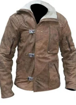 WOLFENSTEIN BRIAN BLOOM (WILLIAM B.J. BLAZKOWICZ) BROWN LEATHER JACKET