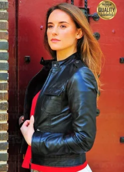 Women Akira Black Biker Leather Jacket