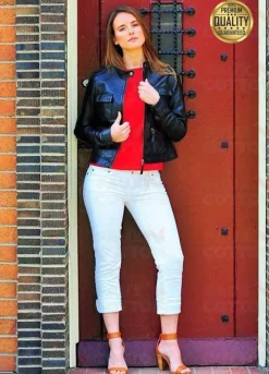 Women Akira Black Biker Leather Jacket