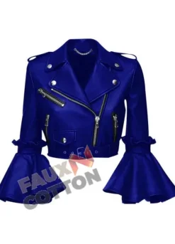 women's cropped stylish leather jacket
