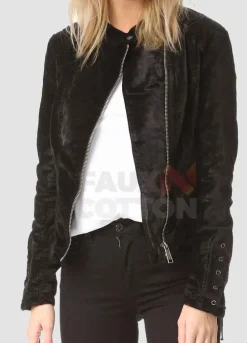 Women's Lacey Black Velvet Jacket