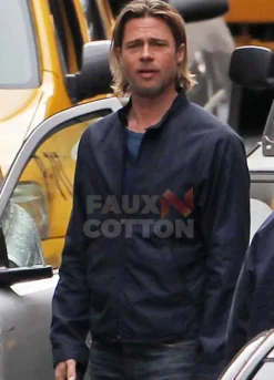 World War Z Brad Pitt Blue Jacket