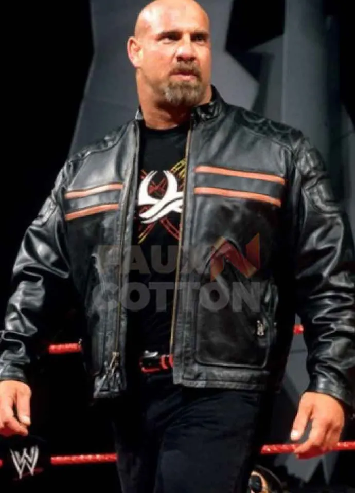 WWE Bill Goldberg Biker Cowhide Leather Jacket