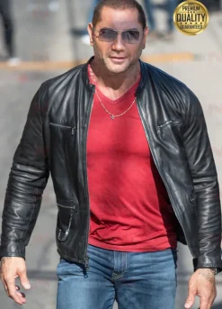 WWE Dave Bautista Black Leather Jacket