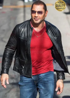 WWE Dave Bautista Black Leather Jacket