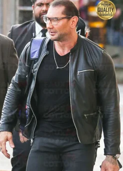 WWE Dave Bautista Black Leather Jacket