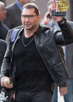 WWE Dave Bautista Black Leather Jacket