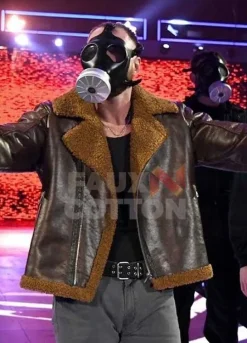 WWE Dean Ambrose Dark Brown Shearling Jacket