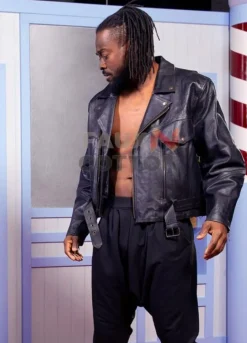 WWE Superstar Kofi Kingston Stylish Men's Black Leather Jacket