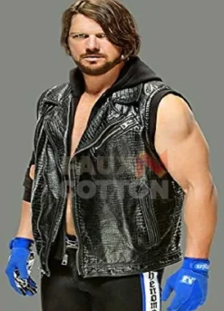 WWE Wrestler AJ Styles Leather Vest