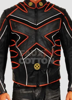 X-men Black Wolverine Biker Costume Leather Jacket