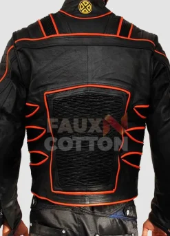 X-men Black Wolverine Biker Costume Leather Jacket
