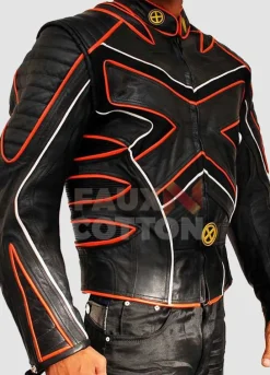 X-men Black Wolverine Biker Costume Leather Jacket