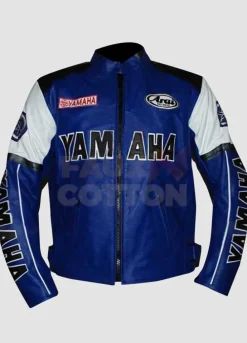Yamaha Blue and White Leather Jacket