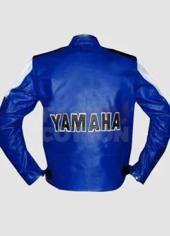 Yamaha Blue and White Leather Jacket