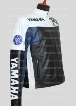 Yamaha R6 Motorcycle Black & Blue Leather Jacket