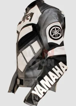 Yamaha R1 Motorcycle Racing Grey Real Biker Jacket