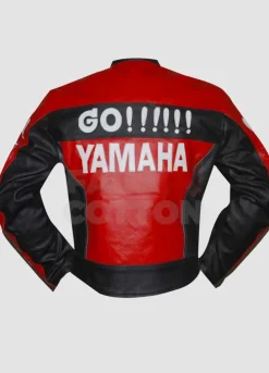 Yamaha Red and Black Leather Jacket