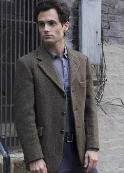 YOU PENN BADGLEY (JOE GOLDBERG) BROWN WOOL BLAZER