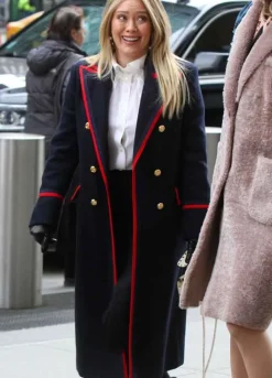 YOUNGER (KELSEY PETERS) HILARY DUFF BLACK WOOL COAT
